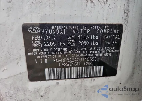 2012 Hyundai Elantra Touring Gls z USA, uszkodzony, nr VIN KMHDB8AE4CU148553